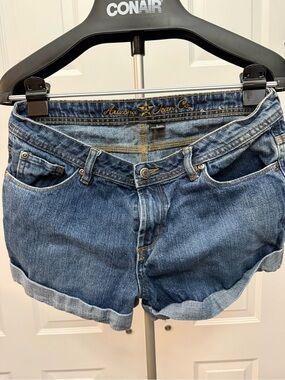 American Jean Company Dark Blue Rolled Hem Denim Shorts